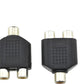 Hahiyo 3 RCA F-2x3.4 RCA F Stereo Plug Interconnect Audio One Male 3.4mm(1/8inch) Two Male 3mm(1/8inch) Adapter Splitter Good Signal Sound Snap Tight Not Wobble for Headphone Guitar Black 2pcs