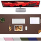 Leather Desk pad Protector, Large Desk mat with Natural Cork & PU Leather,Mouse pad,Non-Slip Office Desk Mat,Waterproof Desk Writing Pad for Office and Home (Coffee 31.5in*17in)