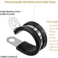 LOKMAN 20 Pack 1-3/4 Inch Stainless Steel Cable Clamp, Rubber Cushioned Insulated Clamp, Conduit Wire Holder Strap Clips for Tube, Pipe or Wire Cord Installation