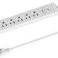 10 Ft Power Strip Surge Protector with USB Ports, Flat Plug Extension Cord, 5 AC Outlets and 3 USB Charging Ports, Wall Mountable, ETL Listed – White for Home, Office, Dorm