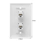 Ethernet Wall Plate, 2 Port Cat 6 RJ45 Keystone Female to Female Wall Plate Compatible with Cat7/6/6e/5/5e Ethernet Devices