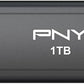 PNY PRO Elite V3 1TB USB 3.2 Gen 2 Flash Drive – Up to 1000MB/s Read, Up to 800MB/s Write, Extreme Performance for Professional Data Storage and Transfers, Premium Metal Design, Type-A Connector