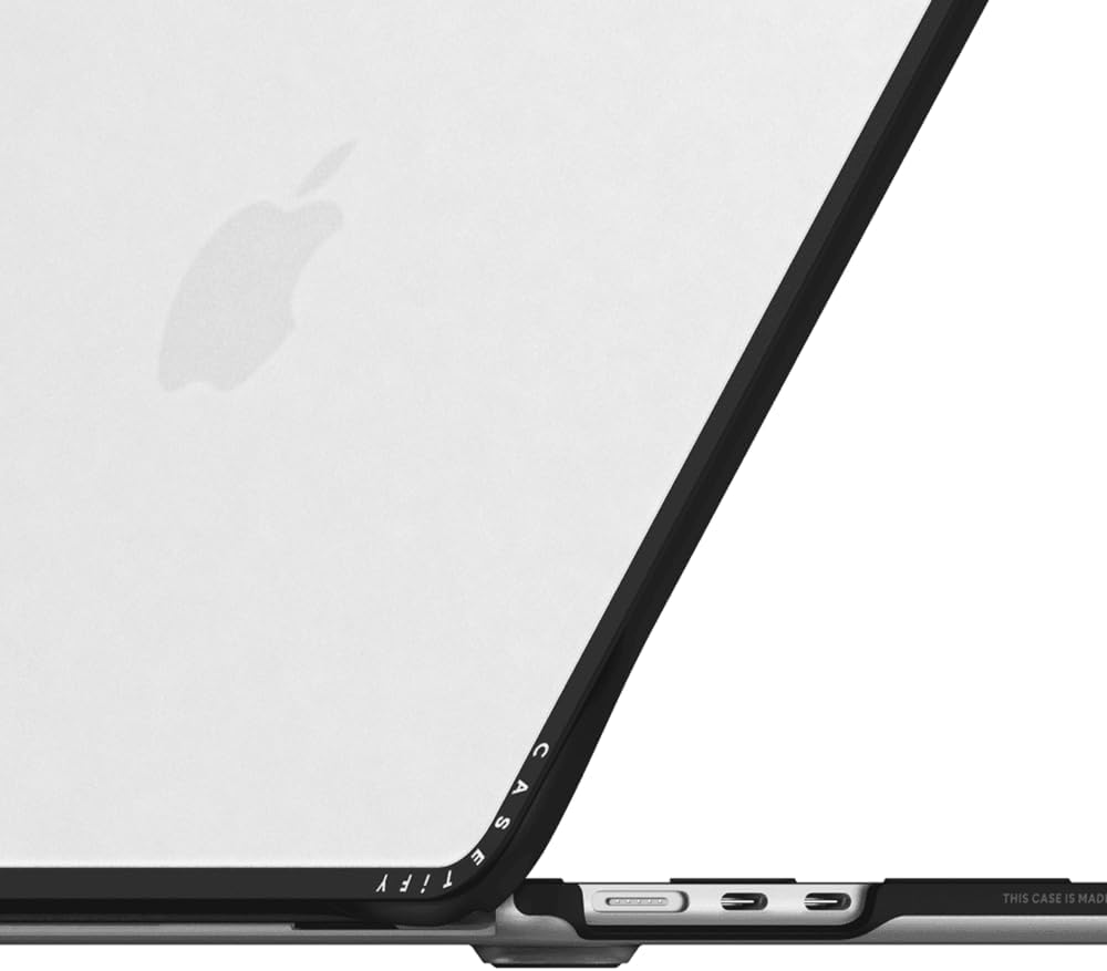 CASETiFY Impact MacBook Air 13.6" (M2-M4) Case [Cushioned Impact Corners/Scratch-Resistant/Anti-Slip Grip] - Under The Sea - Clear Black