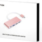 LENTION 4-in-1 USB-C Hub with Type C, USB 3.0, USB 2.0 for 2024-2016 MacBook Pro (M1-M4), iPhone 16-15 New Mac Air/Surface, ChromeBook, More, Multiport Charging & Connecting Adapter (C13, Rose Gold)