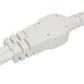 2 Way Power Splitter, 3 Prong 1 to 2 Extension Cord Splitter, 1.4' Short Extension Cord Indoor Cable Strip Outlet Saver, SJT 16AWG for Halloween Lights, Christmas Decorations, Computer, White, 1.4FT