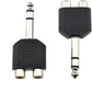 Hahiyo 3 M-2x6.35 RCA F-TRS Stereo Plug Interconnect Audio One Male 6.35mm(1/4 inch) and Two Females 3mm(1/8Inch) Adapter Splitter Good Signal Sound Snap Tight Not Wobble for Guitar Black 2pcs