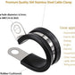LOKMAN 20 Pack 3/4 Inch Stainless Steel Cable Clamp, Rubber Cushioned Insulated Clamp, Conduit Wire Holder Strap Clips for Tube, Pipe or Wire Cord Installation