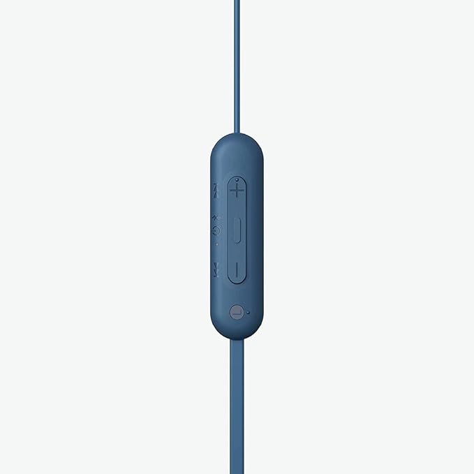 Sony WI-C100 Wireless in-Ear Bluetooth Headphones with Built-in Microphone,Blue,(Pack of 2)