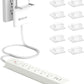 6FT Ultra-Thin Flat Plug Power Strip with 5 Outlets & 3 USB Ports | Child & Pet-Safe, 1625W, Wall-Mounted Cord Organizer, Universal Size Outlet & Plug Concealer with Cord Clips(UL Listed)