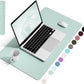 YSAGi Non-Slip Leather Desk Pad, Waterproof Laptop Computer Desk Keyboard Mat, Table Protector Blotter Mat, Large Mouse Pad for Office/Work/Home/Decor(Mint Green, 23.6" x 13.7")
