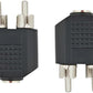 Hahiyo 3.2 F-2x3.2 RCA M Stereo Plug Interconnect Audio Two Males 3.2mm(1/8inch) and one Female 3.2mm(1/8inch) Adapter Splitter Good Signal Sound Snap Tight Not Wobble for Headphone Guitar Black 2pcs