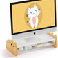 Monitor Stand Riser,Wooden & MDF Computer Desktop Stand with Acrylic Drawer,Laptop Stand Riser Holder ,Table Holder Desk Organizer Storage Stand for Laptop,Printer,TV,15.7 inch,Cute Cat