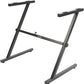 Stage Rocker Z-Style Keyboard Stand, Adjustable Width for 61/88 Key Keyboards, Sturdy & Durable Digital Piano Stand, Easy Storage, Sleek Black.