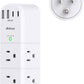 Surge Protector Outlet Extender with Rotating Plug, 6 AC Multi Plug Wall Outlets and 4 USB Ports, 1800 Joules, Swivel Power Strip Electrical Splitter for Home Decor Apartment Dorm Room Essentials