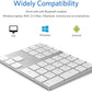 Bluetooth Number Pad, Wireless Numeric Keypad, USB-C Rechargeable External 34-Keys Numpad, Financial Data Entry Keyboard for iMac, MacBook Air/Pro, PC Desktop, Laptop Notebook(Silver)