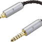 okcsc 4.4MM Male to 2.5MM Male Ultra Short Hifil Male to Male AUX Audio Cable OFC Pair Recording Cable Wire-Breakage-Prevention Design Adoption of 8-Core Braided Structure 5.82 inch