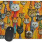 Non-Slip Rubber Mouse Pad,Funny Watercolor Cartoon Tie Cat Mouse pad (9.5 inch x 7.9 inch) …
