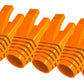 50 Pcs Cat7 Cat7A Cat8 Strain Relief Boot, RJ45 Plug Connector Cover Modular Network Plug Connector Cap Cable Connector Boots, Orange
