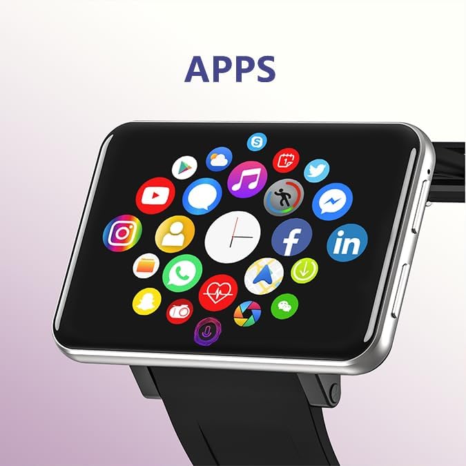 4G Smart Watch 2.86 Inch Screen Android 7.1 1GB+16GB 5MP Camera 2700mAh Battery Smartwatch for Men (Black, 1GB 16GB)