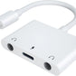 3in1 Lighting to 3.5mm,Headphone Adapter for iPhone, Dual Earphone Jack Audio and Charging Adapter,Headphone Splitter for iPhone 14/13/12/11/XS Max/XR/8/7 Plus /6/ iPad,Support iOS 10 to16