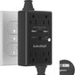 Black Wall Power Strip, 8 Way Outlets with 1680J Surge Protected, Multi Plug Wall Outlet with USB Ports, LED Indicator, 1875W Wall Mounted Surge Protectors for Dorm Room Office Kitchen