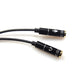 REXUS Black 3.5mm Y Splitter Stereo Audio Cable 4-Pole Male to 2 Female for Headphone, Headset Splitter Adapter Extension Aux Cable, Compatible MobilePhone and New Version Laptop(M22F35H)