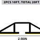 20Ft Cord Cover Heavy Duty Cable Protector 3 Channels Contains Cords Cables and Wires Easy to Unroll-Conceal Wires of Home Office Workshop Concerts or Other Outdoors Surround (Gray-2PCS 10Ft)