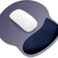 ITNRSIIET Ergonomic Mouse Pad with Wider Memory Foam Wrist Rest +17% - Curved Cushion Reduces Pressure 20%, Pain Relief, Non-Slip, Smooth, Cute Colors, 9.85 x 9 in, Gray Blue Gradient