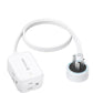 TROND 360° Rotating Flat Plug Extension Cord Surge Protector 1.5ft, Small Power Strip with 900 Joules, 3 Side Grounded Outlets, 13A, SPT 16/3 Gauge Wire for Indoor Home Office Dorm Room Travel, White