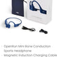 SHOKZ OpenRun Mini - Bone Conduction Headphones,Open-Ear Bluetooth Wireless Sport Headphones for Running & Workout,Sweat Resistant, Long 8H Playtime,Mic,with Hair Band-Blue
