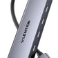 LENTION 6-in-1 USB C Hub Dock with a 4K @60HZ HDMI Display, 4 XUSB-C 3.2 Gen 2, 10 Gbps, PD 100W Charging and for iPhone15 Series, New MacBook Pro, Mac Air, More (CE33, Space Gray)