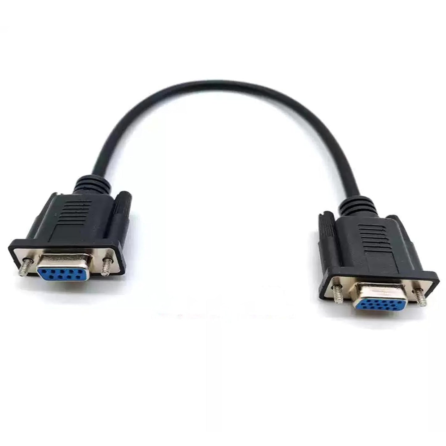 DB9 Female to VGA Female 15Pin Three-Row Signal Transmission Cable, VGA to DB9 Serial RS232 Data Cable for Mutual Transmission of Signals Between 9Pin Video Devices and Computers 2Meter