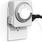 HBN Outlet Timer for Electrical Outlets Indoor, 24 Hour Mechanical Light Timers for Lamps, Dual 3-Prong Plug-in Outlets, 15-Minute Intervals, Heavy Duty Daily Cycle, 1 Pack
