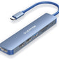 LENTION USB C Hub with 100W Charging, 4K HDMI, Dual Card Reader, USB 3.0 & 2.0 Compatible 2023-2016 MacBook Pro, New Mac Air/Surface, Chromebook, More, Stable Driver Adapter (CB-CE18,Blue)