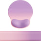 Ergonomic Mouse Pad Wrist Support Set, Memory Foam Keyboard Wrist Rest Set, Keyboard Pad, Non-Slip Base Mousepad(Gradient Pink Purple Set)