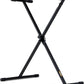 Stage Rocker Single-X Style Classic Folding Keyboard & Digital Piano Stand, Adjustable Width & Height, Durable & Sturdy, Easy to Assemble for Travel/Storage, Sleek Black, Powered by Hamilton(SR524000)