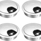 uxcell Cable Hole Cover, 2.1Inch/53mm Zinc Alloy Desk Wire Cord Cable Grommets Hole Cover for Office PC Desk Cable Cord Organizer, 4 Pcs Bright Silver