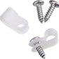 Hicarer 50 Pack R-Type Cable Clip Wire Clamp, Nylon Screw Mounting Cord Fastener Clips with 50 Pack Screws for Wire Management (White,1/2 Inch)