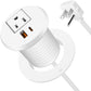 Desktop Power Grommet 2 Inch Hole, PD 30W USB C Fast Charging Station, Recessed Outlet, Ultra Thin Flat Plug Power Strip, Slim Extender, Table Outlets for Home, Office, 6ft Cord, White