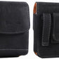Universal Phone Holster Phone Pouch Case Belt Clip Belt Loops Card Slot Faux Leather for Man for Samsung Galaxy Z Flip 5/4/3 Motorola Razr Plus Razr+ 2023 (Black&Yellow, XS(3.7"x3.1"x1.1"))