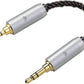 okcsc 3.5MM Male to 2.5MM Male Ultra Short Hifil Male to Male AUX Audio Cable OFC Pair Recording Cable Wire-Breakage-Prevention Design Adoption of 8-Core Braided Structure 5.82 inch