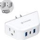 TROND Outlet Extender with USB, Wall Splitter with 2 AC Sockets, 3 USB Ports, 3-Side Design Wall Plug Adapter, Cruise Essentials, Plug Extension Outlet for Travel Home Office, White