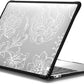 CASETiFY Impact MacBook Air 13" (M1/Intel) Case [Cushioned Impact Corners/Scratch-Resistant/Anti-Slip Grip] - White line Art Flowers - Clear Black