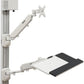 Displays2go Wall Mounted Computer Station, Monitor Mount, CPU Holder, Adjustable Arms (DWSSW01WT)