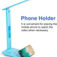 Multifunctional LED Desk Lamp with Wireless Charger,USB Charging Port,Clock,Phone Holder,Desk Lamps for Home Office,Eye-Caring Reading Lamp,Study Lamp for Boys,Girls,Teens,Blue