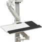 Displays2go Wall Mounted Computer Station, Monitor Mount, CPU Holder, Adjustable Arms (DWSSW01WT)