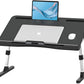 Laptop Bed Tray Desk with Adjustable Heights and Angles, Upgraded-Sturdy Foldable Lap Desk for Bed/Couch/Floor (NO Drawer, Black)