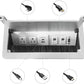 ZESHAN Conference Table Power hub Conference Table connectivity Box with 45 Degree Angle Convenient Plug-in Socket, Power Fully Enclosed Bottom Box Power Socket, USB, Type C, HDMI, RJ45, Silver