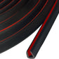 Edge Trim, 1/8" Rubber Edge Trim, Flexible Self Adhesive U Channel Edge Protector for Glass, Mirror, Plywood, Steel Panel Sharp Edges, U Shaped Peel and Stick Trim, Black Color, 20Ft