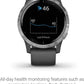 Garmin 010-02174-01 vivoactive 4, GPS Smartwatch, Features Music, Body Energy Monitoring, Animated Workouts, Pulse Ox Sensors and More, Silver with Gray Band